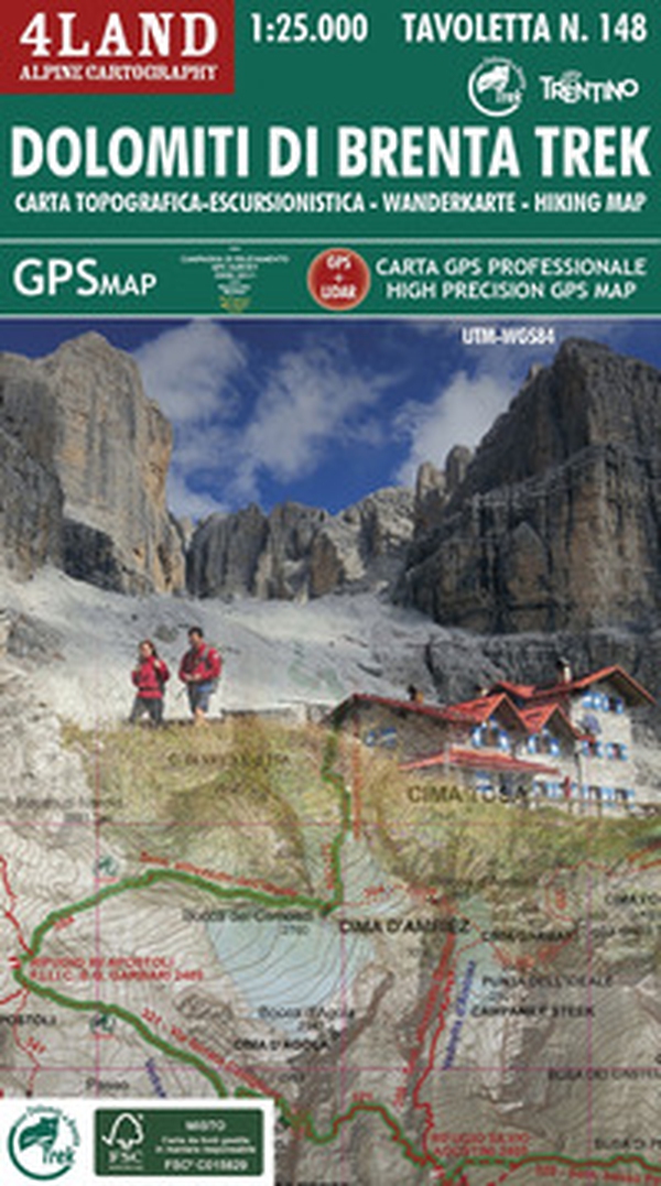 Dolomiti di Brenta trek. Carta topografica-escursionistica. Ediz. italiana, inglese e tedesca - Librerie.coop Dolomiti di Brenta trek. Carta topografica-escursionistica. Ediz. italiana, inglese e tedesca - Librerie.coop