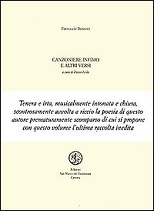 Canzoniere infimo ed altri versi - Librerie.coop Canzoniere infimo ed altri versi - Librerie.coop