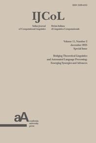 IJCOL - Italian Journal of Computational Linguistics Volume 11, Number 2 december 2025 Special Issue - Librerie.coop