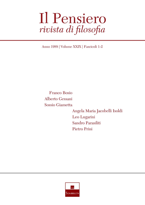 Il Pensiero (1988/1-2) - Librerie.coop Il Pensiero (1988/1-2) - Librerie.coop