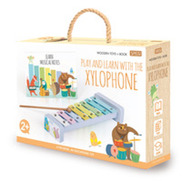 Play and learn with the xylophone. Wooden toys - Librerie.coop
