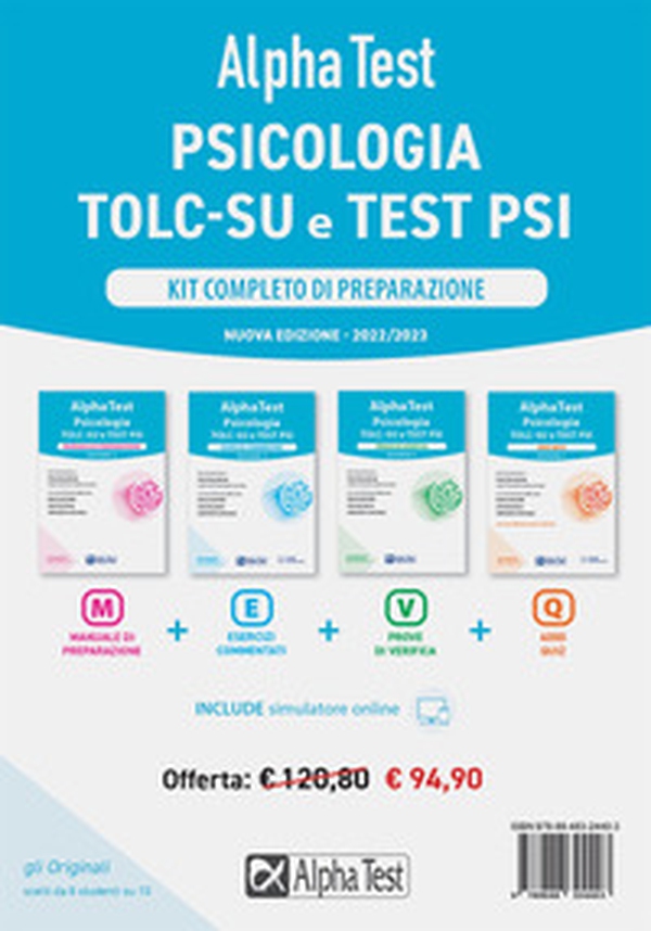 Alpha Test. Psicologia. TOLC. Kit completo di preparazione - Librerie.coop Alpha Test. Psicologia. TOLC. Kit completo di preparazione - Librerie.coop