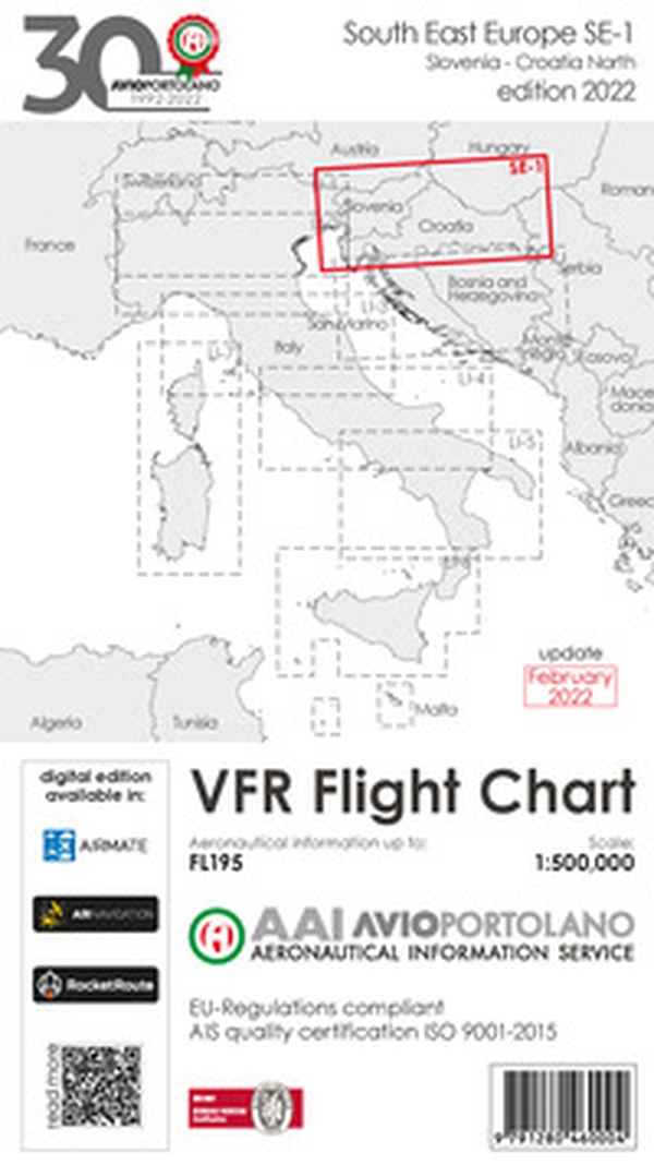 Avioportolano. VFR flight chart SE 1. South East Europe. Slovenia, Croatia north. ICAO annex 4 - EU-Regulations compliant. Ediz. italiana e inglese - Librerie.coop Avioportolano. VFR flight chart SE 1. South East Europe. Slovenia, Croatia north. ICAO annex 4 - EU-Regulations compliant. Ediz. italiana e inglese - Librerie.coop