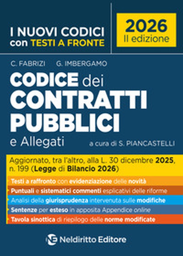 Codice dei contratti pubblici 2026 con testi a fronte - Librerie.coop