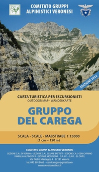 Gruppo del Carega. Carta turistica per escursionisti 1:15.000. Outdoor map - wanderkarte - Librerie.coop