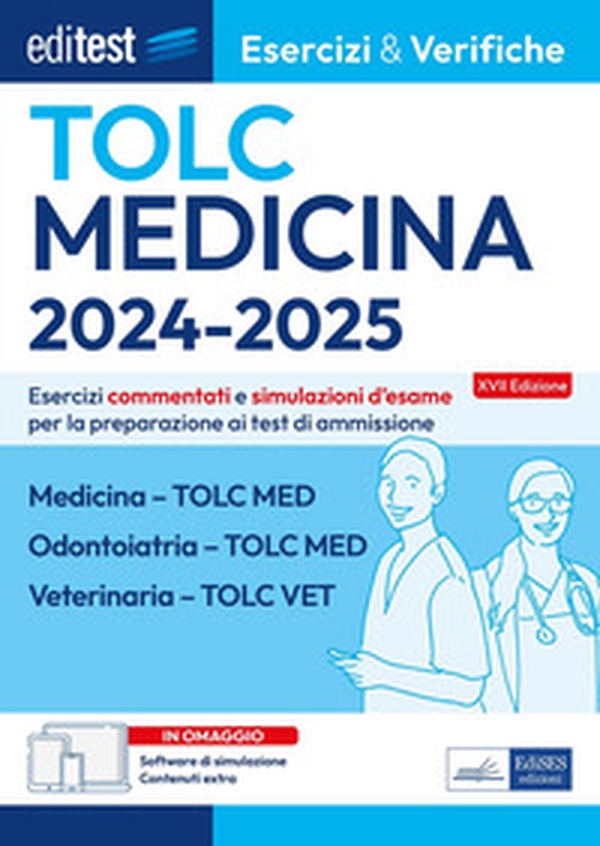 Editest TOLC Medicina, Odontoiatria, Veterinaria Esercizi & Verifiche. Esercizi commentati e simulazioni d'esame per la preparazione ai test di ammissione - Librerie.coop Editest TOLC Medicina, Odontoiatria, Veterinaria Esercizi & Verifiche. Esercizi commentati e simulazioni d'esame per la preparazione ai test di ammissione - Librerie.coop