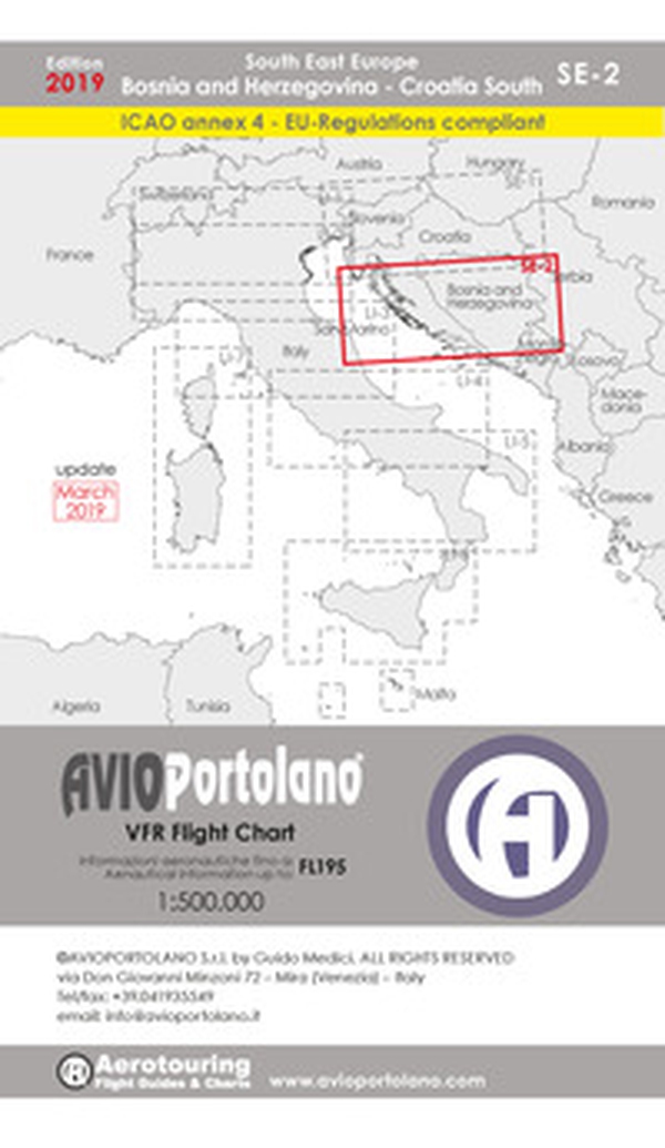 Avioportolano. VFR flight chart SE 2. South East Europe. Croatia south, Bosnia and Herzegovina. ICAO annex 4 - EU-Regulations compliant. Ediz. italiana e inglese - Librerie.coop Avioportolano. VFR flight chart SE 2. South East Europe. Croatia south, Bosnia and Herzegovina. ICAO annex 4 - EU-Regulations compliant. Ediz. italiana e inglese - Librerie.coop