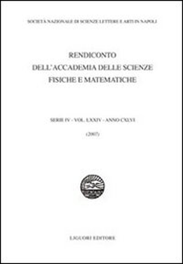 Rendiconto dell'Accademia delle scienze fisiche e matematiche. Serie IV - Librerie.coop Rendiconto dell'Accademia delle scienze fisiche e matematiche. Serie IV - Librerie.coop