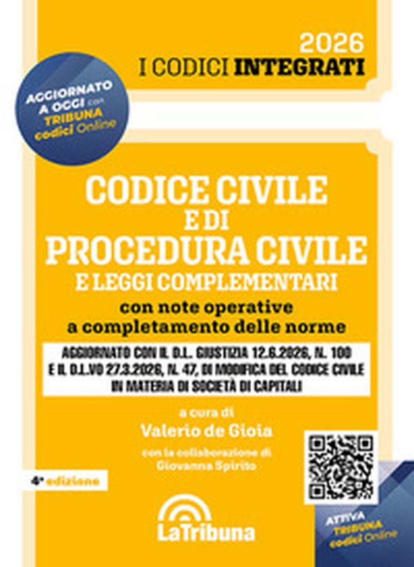 Codice civile e di procedura civile e leggi complementari. Con note operative a completamento delle norme - Librerie.coop