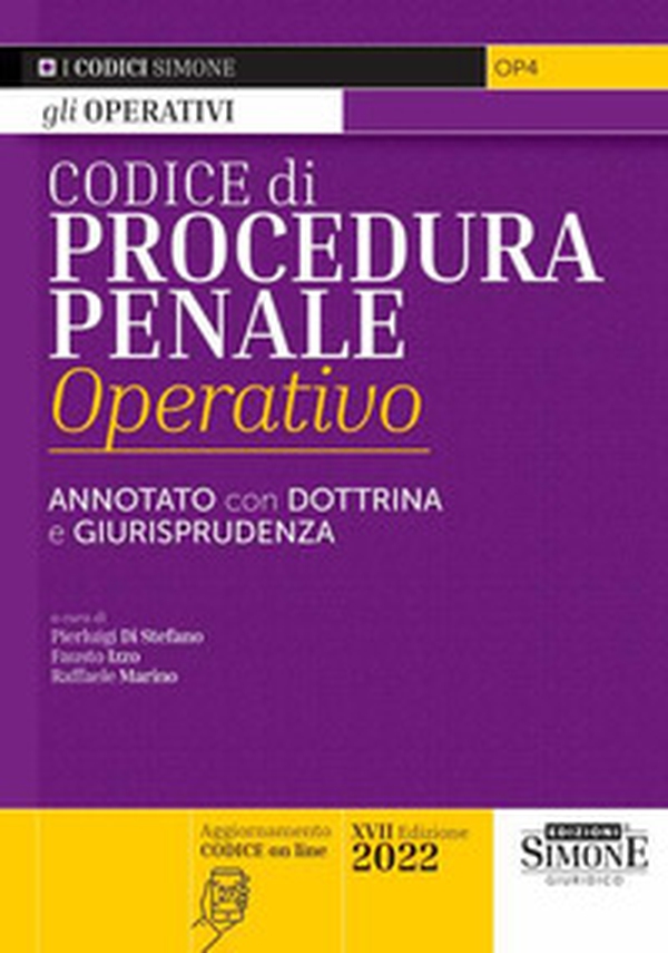 Codice di procedura penale operativo. Annotato con dottrina e giurisprudenza - Librerie.coop Codice di procedura penale operativo. Annotato con dottrina e giurisprudenza - Librerie.coop