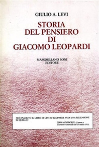 Storia del pensiero di Giacomo Leopardi - Librerie.coop