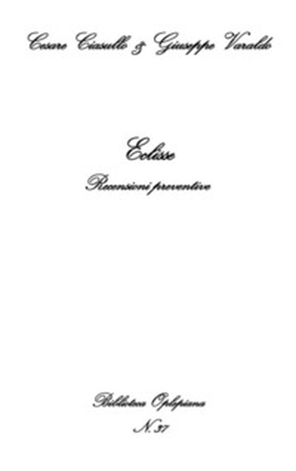 Eclisse. Recensioni preventive - Librerie.coop Eclisse. Recensioni preventive - Librerie.coop