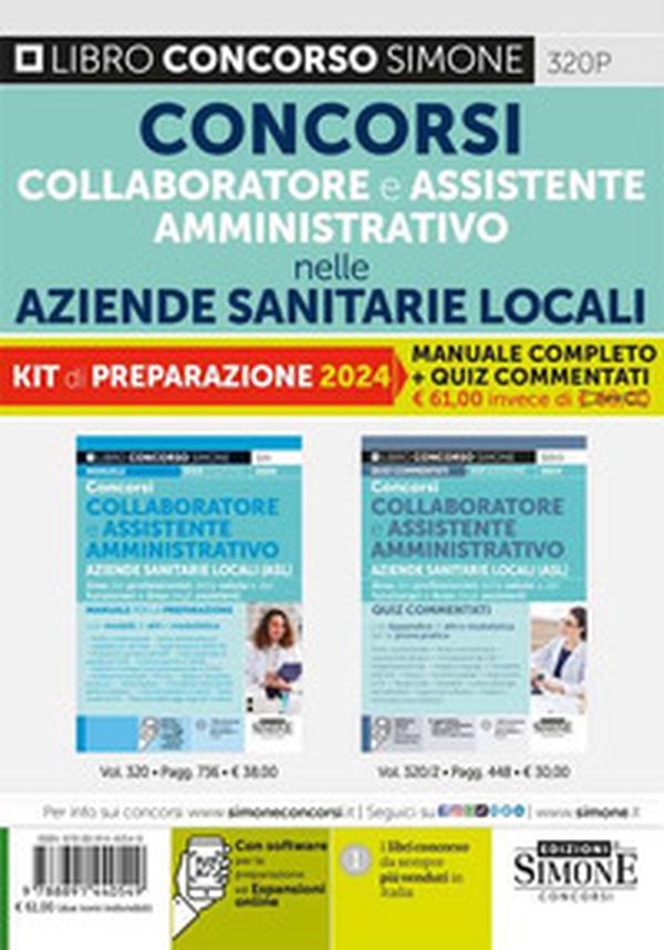 Concorsi Collaboratore e Assistente Amministrativo nelle Aziende Sanitarie. Kit di preparazione 2024. Manuale completo + quiz commentati - Librerie.coop Concorsi Collaboratore e Assistente Amministrativo nelle Aziende Sanitarie. Kit di preparazione 2024. Manuale completo + quiz commentati - Librerie.coop