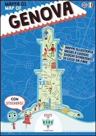 Mappa di Genova illustrata. Con adesivi. Ediz. italiana e inglese - Librerie.coop