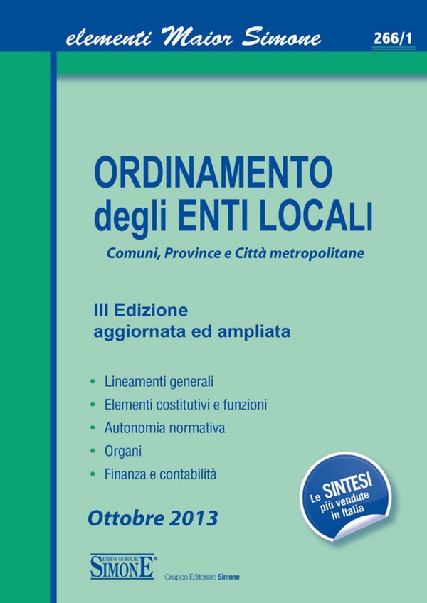 Elementi Maior di Ordinamento degli Enti Locali - Librerie.coop Elementi Maior di Ordinamento degli Enti Locali - Librerie.coop