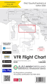 Avioportolano. VFR flight chart LI 4 Italy south-central - Librerie.coop