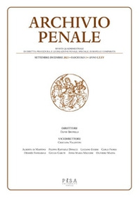 Archivio penale. Rivista quadrimestrale di diritto, procedura e legislazione penale, speciale, europea e comparata - Vol. 3 - Librerie.coop Archivio penale. Rivista quadrimestrale di diritto, procedura e legislazione penale, speciale, europea e comparata - Vol. 3 - Librerie.coop