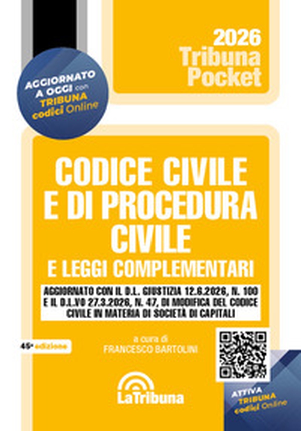 Codice civile e di procedura civile e leggi complementari 2026 - Librerie.coop