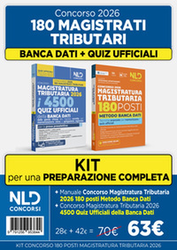 Kit concorso 180 Magistrati Tributari 4500 quiz ufficiali della banca dati + Manuale Metodo Banca Dati per la prova preselettiva - Librerie.coop