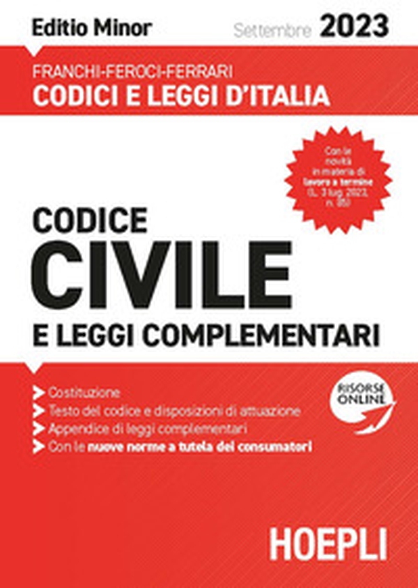 Codice civile e leggi complementari 2023. Ediz. minor - Librerie.coop Codice civile e leggi complementari 2023. Ediz. minor - Librerie.coop