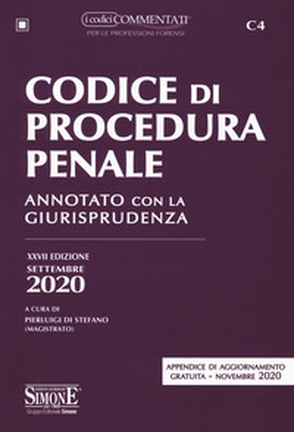 Codice di procedura penale. Annotato con la giurisprudenza. Con appendice di aggiornamento novembre 2020 - Librerie.coop Codice di procedura penale. Annotato con la giurisprudenza. Con appendice di aggiornamento novembre 2020 - Librerie.coop
