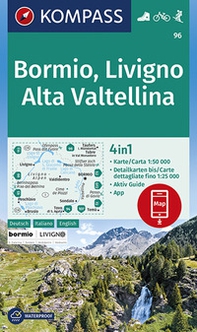 Carta escursionistica n. 96. Bormio, Livigno, Valtellina, 1:50.000. Ediz. italiana, tedesca e inglese - Librerie.coop