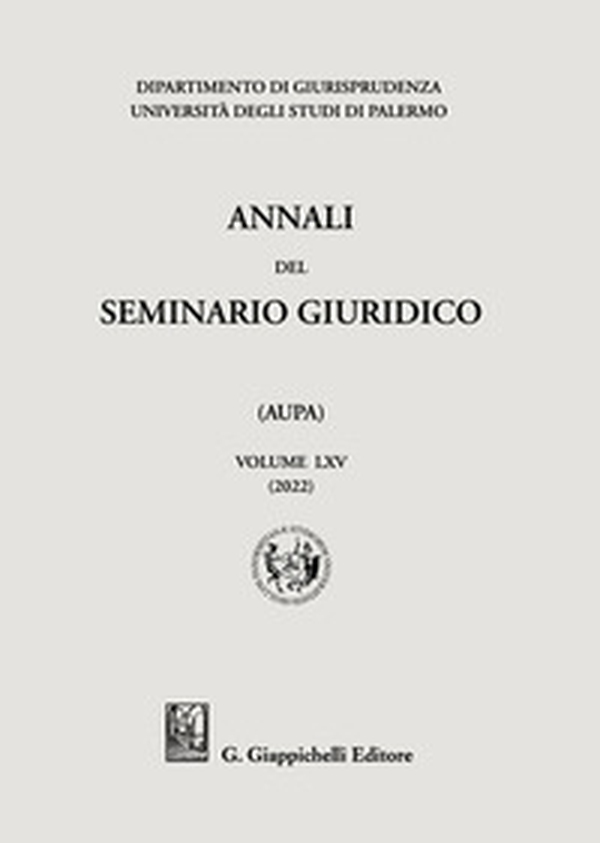 Annali del seminario giuridico dell'università di Palermo - Vol. 65 - Librerie.coop Annali del seminario giuridico dell'università di Palermo - Vol. 65 - Librerie.coop