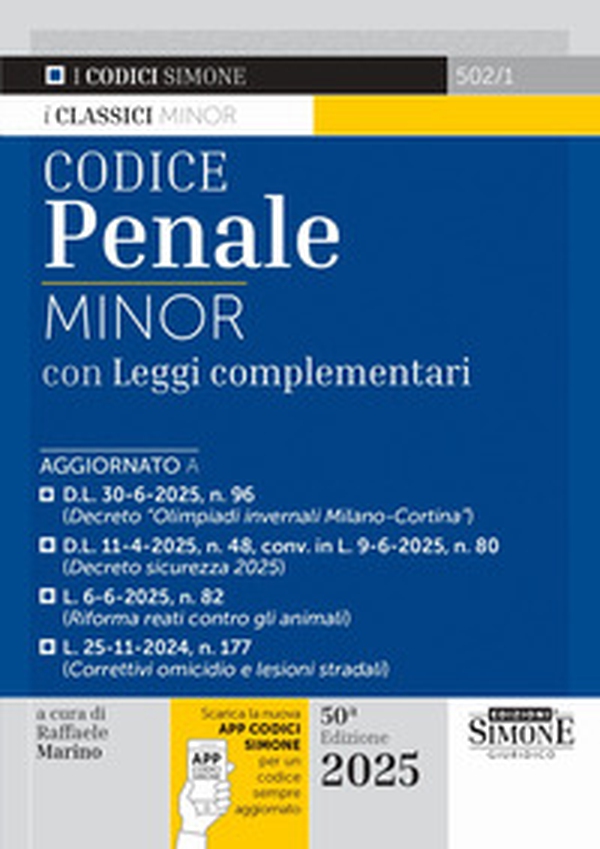 Codice penale minor. Con leggi complementari - Librerie.coop
