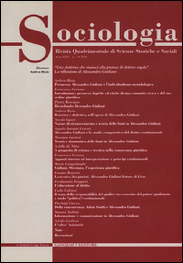 Sociologia. Rivista quadrimestrale di scienze storiche e sociali - Vol. 3 - Librerie.coop Sociologia. Rivista quadrimestrale di scienze storiche e sociali - Vol. 3 - Librerie.coop