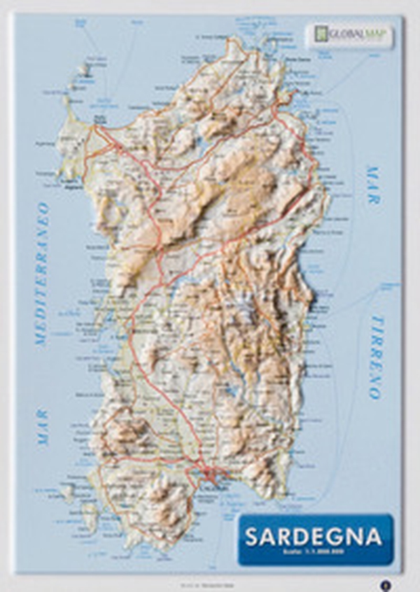 Sardegna 1:1.000.000 (carta in rilievo da banco con cornice cm 31,2x22,55) - Librerie.coop Sardegna 1:1.000.000 (carta in rilievo da banco con cornice cm 31,2x22,55) - Librerie.coop