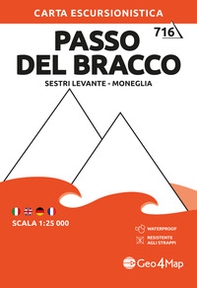 Passo del Bracco - Sestri Levante - Moneglia. Carta escursionistica 1:25.000 - Librerie.coop