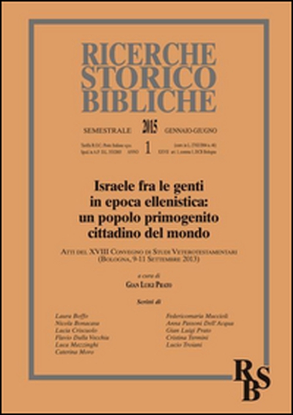 Ricerche storico-bibliche (2015) - Vol. 1 - Librerie.coop