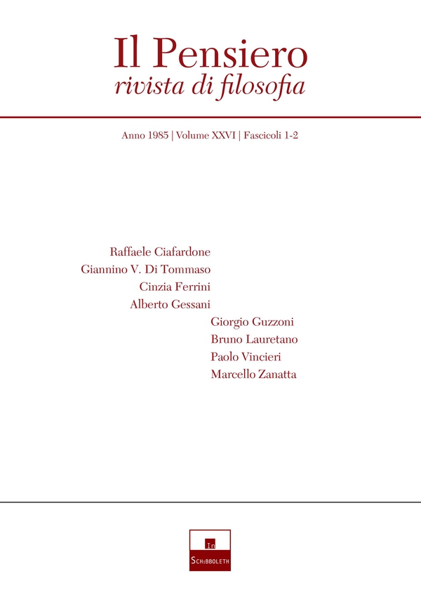 Il Pensiero (1985/1-2) - Librerie.coop Il Pensiero (1985/1-2) - Librerie.coop