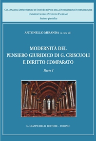 Modernità del pensiero giuridico di G. Criscuoli e diritto comparato - Librerie.coop