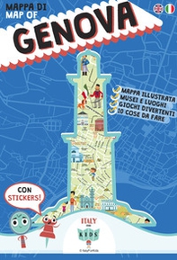 Mappa di Genova illustrata. Con adesivi. Ediz. italiana e inglese - Librerie.coop