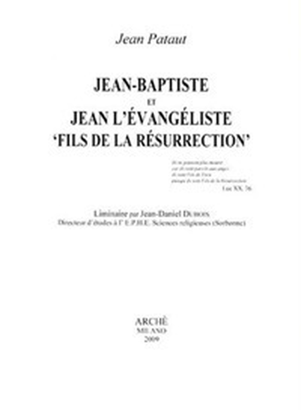 Jean-Baptiste et Jean l'Evangeliste «fils de la resurrection» - Librerie.coop