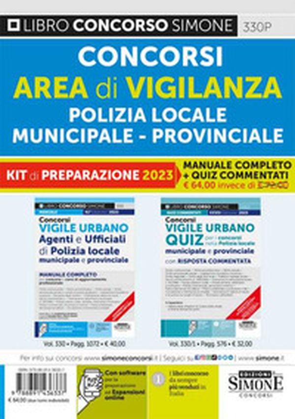 Concorsi area di vigilanza polizia locale, municipale, provinciale. Kit di preparazione (330 + 330/1). Manuale completo + quiz commentati - Librerie.coop Concorsi area di vigilanza polizia locale, municipale, provinciale. Kit di preparazione (330 + 330/1). Manuale completo + quiz commentati - Librerie.coop