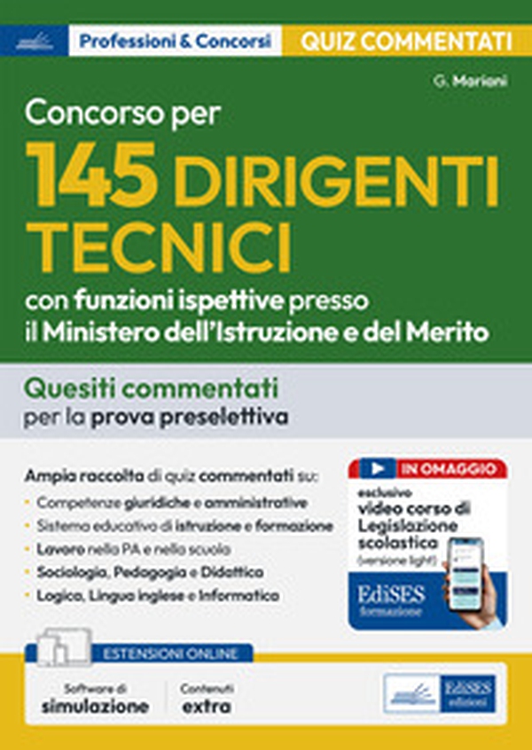Concorso per 145 dirigenti tecnici con funzioni ispettive presso il Ministero dell'istruzione e del merito. Quiz commentati per la prova preselettiva - Librerie.coop Concorso per 145 dirigenti tecnici con funzioni ispettive presso il Ministero dell'istruzione e del merito. Quiz commentati per la prova preselettiva - Librerie.coop