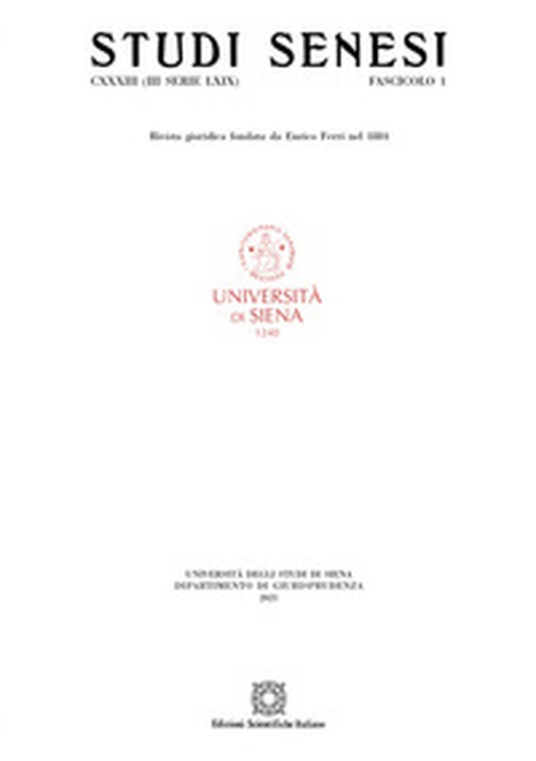 Studi senesi. Rivista giuridica - Vol. 1 - Librerie.coop Studi senesi. Rivista giuridica - Vol. 1 - Librerie.coop