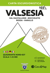 Valsesia Quadrante nord-est. Val Mastallone, Boccioleto, Rossa e Varallo. Carta escursionistica 1:25.000 - Librerie.coop