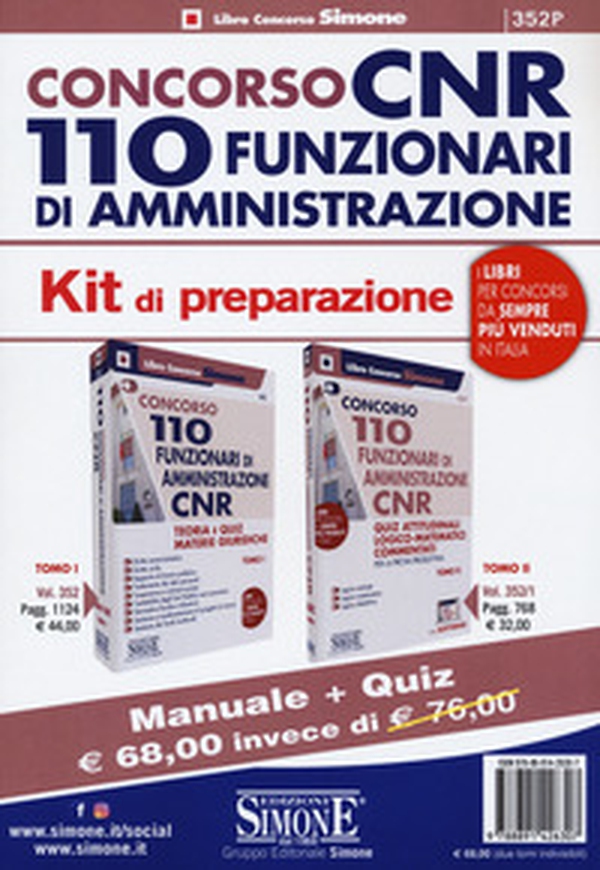 Kit concorso CNR 110 funzionari di amministrazione. Teoria e quiz materie giuridiche + Quiz attitudinali logico matematici commentati - Librerie.coop Kit concorso CNR 110 funzionari di amministrazione. Teoria e quiz materie giuridiche + Quiz attitudinali logico matematici commentati - Librerie.coop
