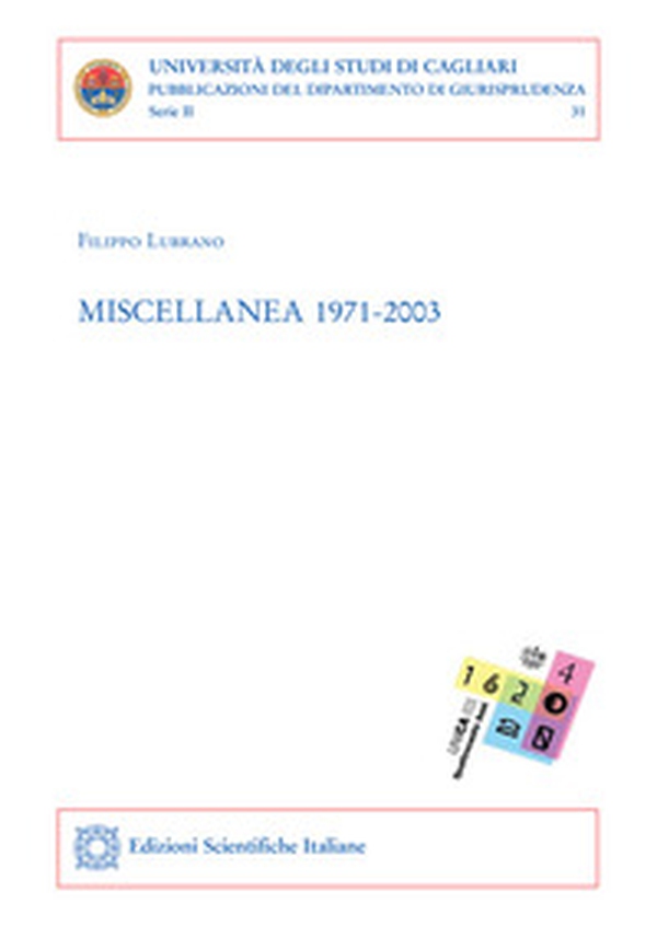 Miscellanea 1971-2003 - Librerie.coop Miscellanea 1971-2003 - Librerie.coop