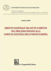 Diritto nazionale tra fatto e diritto nel processo dinanzi alla Corte di Giustizia dell'Unione Europea - Librerie.coop