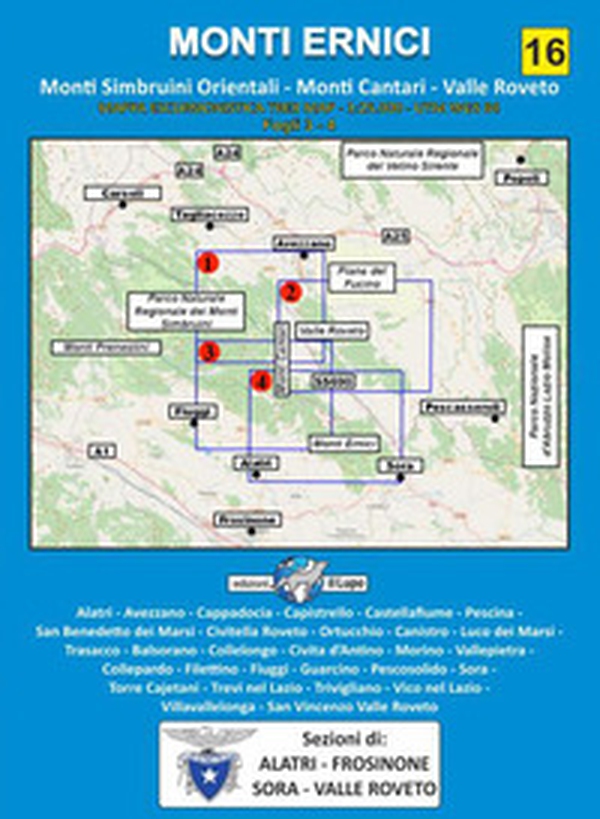 Carta Monti Ernici. Monti Ernici, Monti Cantari, Simbruini Orientali, Valle Roveto - Librerie.coop