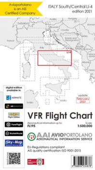 Avioportolano. VFR flight chart LI 4 Italy south-central - Librerie.coop