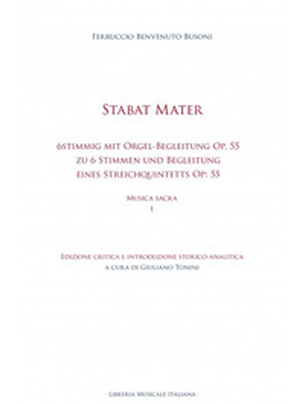 Stabat mater. 6stimmig mit Orgel-Begleitung Op. 55 Stabat Mater zu 6 Stimmen (2 Sopran, Alt, Tenor und 2 Bässe) und Begleitung eines Streichquintetts (2 Violinen, Viola, Violoncell und Contrabass) Op: 55. Musica sacra - Vol. 1 - Librerie.coop Stabat mater. 6stimmig mit Orgel-Begleitung Op. 55 Stabat Mater zu 6 Stimmen (2 Sopran, Alt, Tenor und 2 Bässe) und Begleitung eines Streichquintetts (2 Violinen, Viola, Violoncell und Contrabass) Op: 55. Musica sacra - Vol. 1 - Librerie.coop