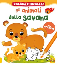 Gli animali della savana. Colora e incolla! Con adesivi - Librerie.coop