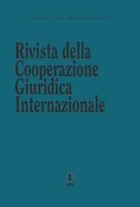 Rivista della Cooperazione Giuridica Internazionale. Quadrimestrale dell'istituto Internazionale di Studi Giuridici - Librerie.coop