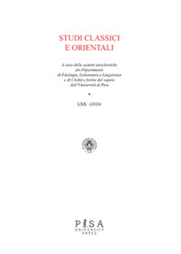 Studi classici orientali - Vol. 70 - Librerie.coop Studi classici orientali - Vol. 70 - Librerie.coop