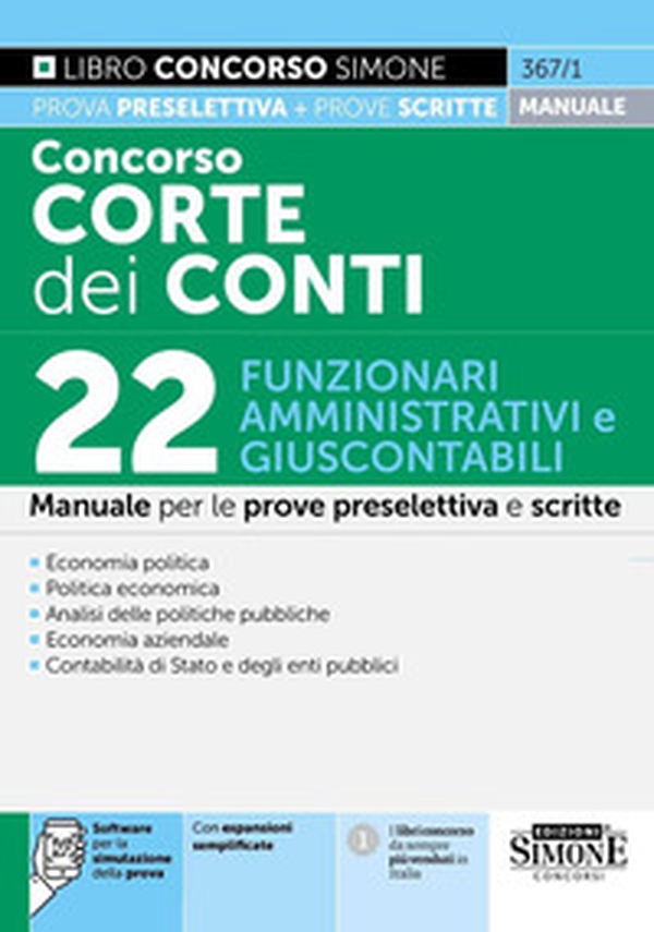 Concorso Corte dei Conti 2025. 22 funzionari amministrativi e giuscontabili. Manuale per la prova preselettiva e scritta - Librerie.coop